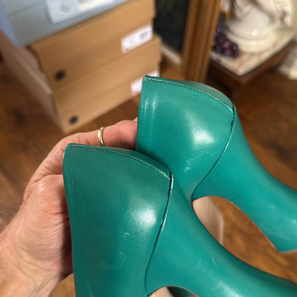Miu Miu teal platform heels - Picture 8 of 15
